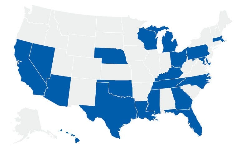 community investments map of united states